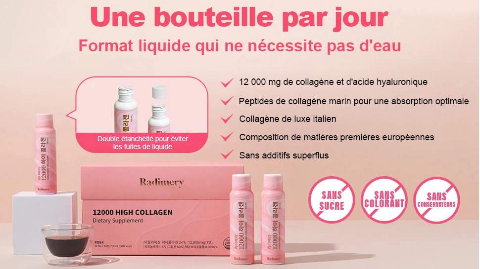 12000 High Collagen - 14 Bouteilles de Complément Alimentaire au Collagène Ultra-concentré